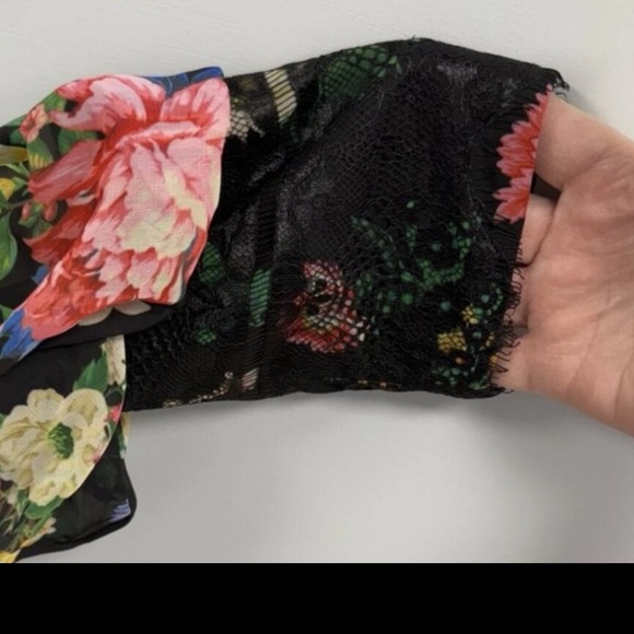 Tadashi Shoji Black Floral Print Midi Dress - Picture 8 of 9